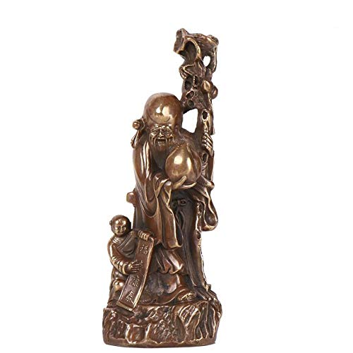 Bouddha Shou Xing en bronze pour salon zen et ambiance feng shui