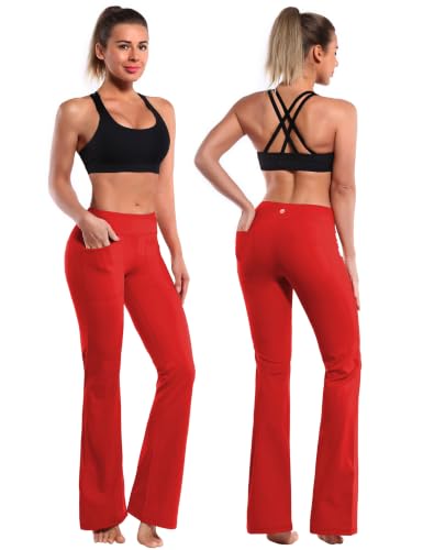 Image of BUBBLELIME Women Out Pockets High Waist Bootlegs Tummy Control Yoga Flared