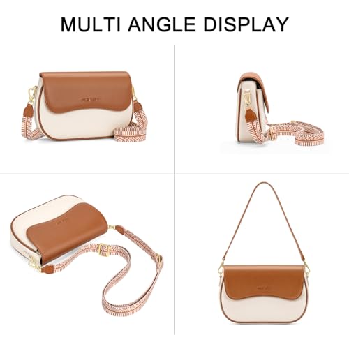 Image of RONSIN Small Crossbody Bags for Women Mini Shoulder Purse Flap Saddle Purses Underarm Shoulder Bag with 2 Removable Starps