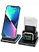 Caricatore Wireless 3 in 1 Wireless Charger Caricabatterie Wireless Stazione di Ricarica Compatibile con iPhone 12 11 Pro Max X XS Samsung S21 S20 S10 Apple Watch 6/5/4/3/2/1 Airpods 1/2 Xiaomi