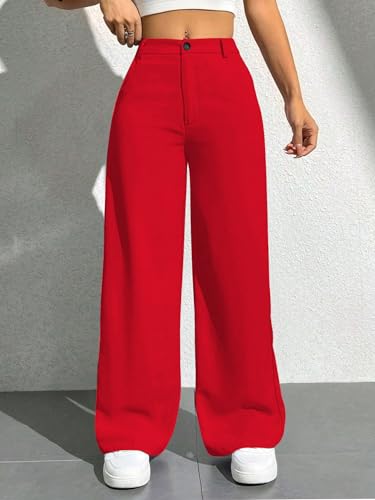 Image of Toochki Trousers for Woman Pants Women's Formal Office Korean | Beige Black Track Pant | Straight | Cotton Spandex Stretchable Trouser | High-Waisted Bottom Wear