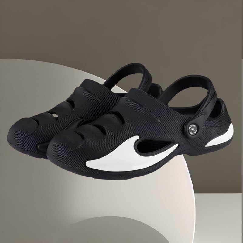 Image of Men's Comfort Clogs - Ergonomic Slip-On Shoes with Cushioned Footbed, Durable Non-Slip Sole, Perfect for Work, Garden & Travel. Comfortable, Lightweight, Breathable Garden Shoes with Non-Slip Sole for Indoor & Outdoor Use,