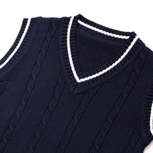 Boys Cute Sweater Vest Kids V Neck Sleeveless Knitted Preppy Sweaters Warm Tank Tops Teen Girls Casual School Uniform Clothes4