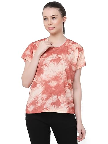 Image of UZARUS Women's Regular Fit Printed Half Sleeves Round Neck Gym Sports T-Shirt