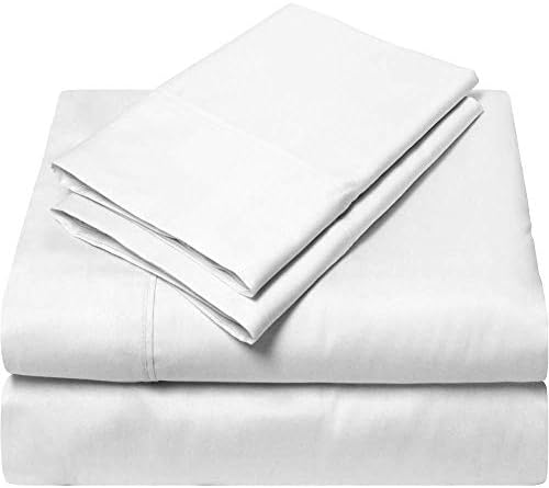 SHERA'S BEDDINGS Olympic Queen Sleeper Sofa Bed Sheet Set (66" x 80" + 4") Sofa Sleeper Mattress Sheet 4" Inches Deep Egyptian Quality- 600 TC White Sofa Sleeper Sheets- 4 pc