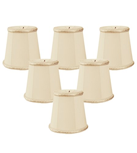 Black Friday - 80% OFF Royal Designs Pleated Empire Chandelier Lamp Shade, Black with Gold, 2 x 4.25 x 4.25, Set of 6, CS-113BG-6