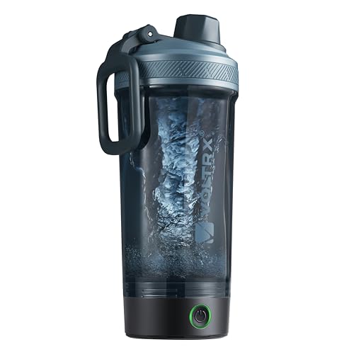 VOLTRX Shaker Bottle, Gallium USB C Rechargeable Electric Protein Shake Mixer, Shaker Cups for Protein Shakes and Meal Replacement Shakes, BPA Free, Made with Tritan, Steel Teal, 24oz