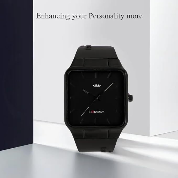Image of Forest Men's Analog Watch - Square Dial Case | Stylish Quartz Wrist Watch for Men | Modern Design | Casual Wear Fashion Accessory