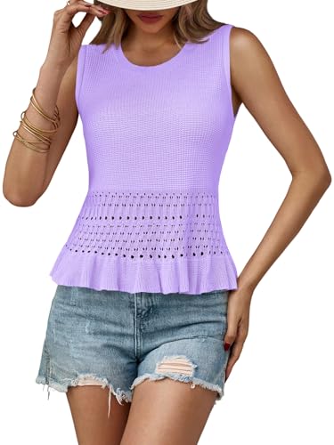 Image of Saodimallsu Womens Crochet Tank Top Sweater Vest