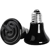 KIMROO 75W Mini Reptile Heat Lamp Bulb(2 Pack) E26/E27 Base,AC110V,Pet Infrared Ceramic Heat Emit...