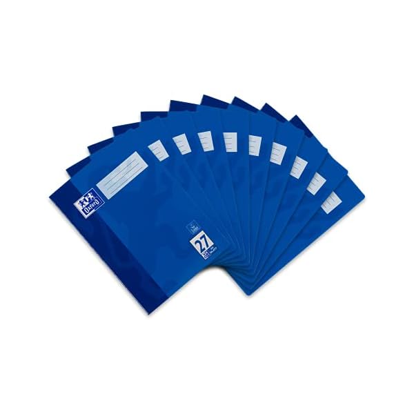 Oxford Schulheft A4, liniert, mit Doppelrand, 32 Blatt, blau, 10 Stück & Touch Collegeblock Duo A4 kariert und liniert…