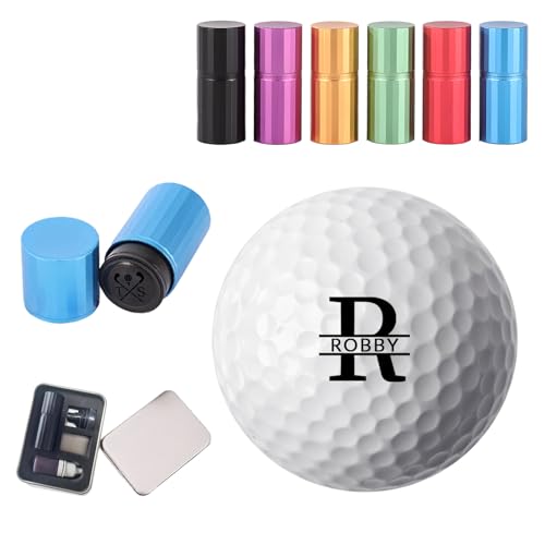Jonzin Personalized Golf Ball Stamp Kit - Custom Golf Ball Stamper, Durable Waterproof Engraver - Golf Gifts For Men, Dad, Husband (Golfer Present) (Style 2)