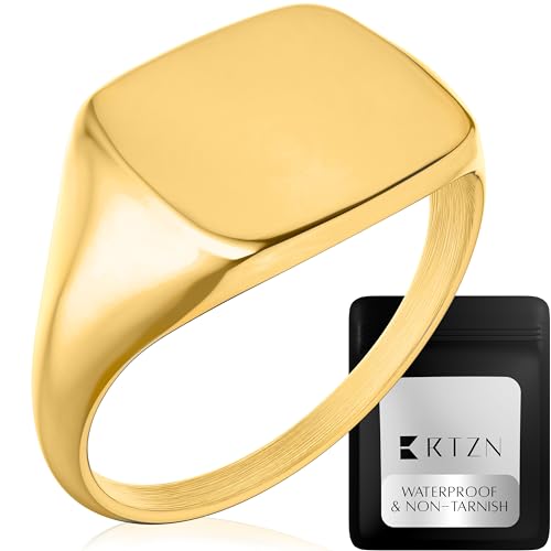 RTZN® Signet Rings for Men — Gold Plated Stainless Steel