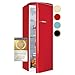 Produktbild Exquisit Retro Vollraumkühlschrank RKS325-V-H-160E rot | Nutzinhalt: 225 L | Retro-Design | Türablagen & Glasablagen | Ohne Gefrierfach