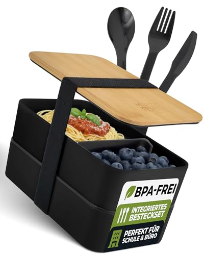 Moritz & Moritz Bento Box Japanisch – Perfekte Lunchbox für Erwachsene und Kinder - Brotdose mit Fächern – Ideal für die Arbeit, Schule und...