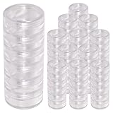 Beauticom 12 Pack(72 Pieces) 5G/5ML Transparent Stackable Plastic Storage Jar with Clear Lid for Jewelry, Findings, Pins, Small and Loose Items