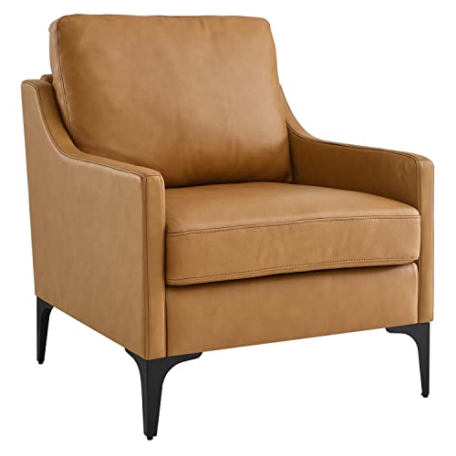 Sillón Moderno Piel Tan miniatura 1