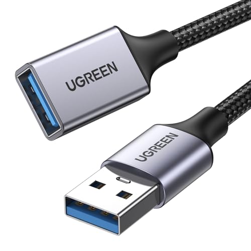 UGREEN USB Extension Cable USB 3.0 Extender Male to Female 5Gbps High Speed Transfer Extension Lead Compatible with Keyboard Mouse U Disk Printer Scanner Gaming Controller Charging Cable 1M
