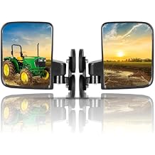 RANSOTO Tractor Side Mirrors, Strong Magnetic Mirror For Tractors, Forklifts, Small Dozers, Lawn Mower Compatible with John Deere, Kubota, Toyota