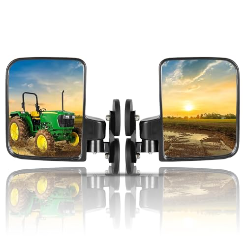 RANSOTO Tractor Side Mirrors, Strong Magnetic Mirror For Tractors, Forklifts, Small Dozers, Lawn Mower Compatible with John Deere, Kubota, Toyota