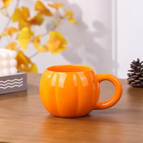 HUUJIDE Premium Pumpkin Mug – Large 17oz Ceramic Cup, Halloween Coffee Mug, Fall & Halloween-Themed Coffee Cup, Gift for Tea & Hot Cocoa Lovers
