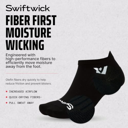 Image of Swiftwick ASPIRE Zero No Show Performance Socks | Moisture Wicking - Firm Compression - Breathable Mesh - No-Show Zero Cuff - Snug Y-Heel Fit - Snug Y-Heel Fit