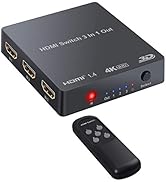 PROZOR 4K HDMI Switch HDMI Umschalter 3 In 1 Out mit IR Fernbedienung unterstützt 4K 3D HDMI Konv...