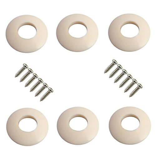 SGerste Lot de 6 rondelles en plastique blanc pour mécaniques de guitare - Les Beatles, Paul McCartney, John Lennon, RIngo Starr, George Harrison SGerste Lot de 6 rondelles en plastique blanc pour mécaniques de guitare – Image 4