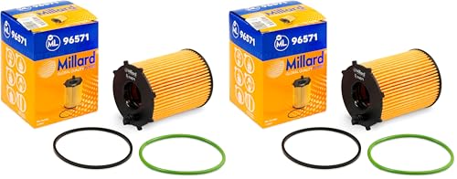 Filtre &agrave; huile pour voiture Millard ML96571 99x72x26x26 mm Cartridge Global Quality (Lot de 2)