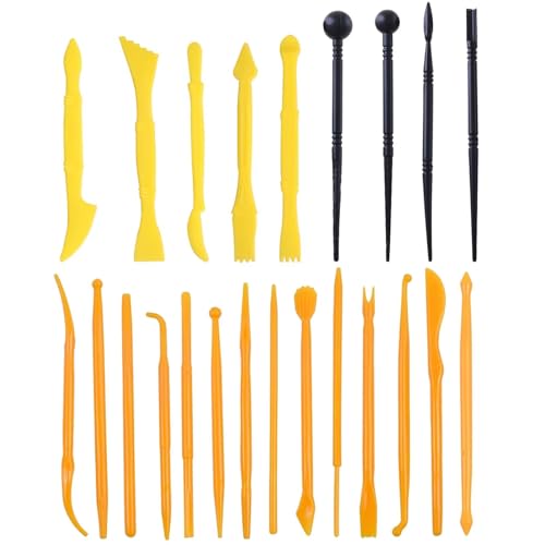 Glanzend 23 Stück Töpferwerkzeug Set, Keramik Werkzeug Töpfer Polymer Clay Sculpting Ton Tools Modellierwerkzeuge Set für Modellbau, Schnitzarbeiten, DIY-Handwerk, Kerzenherstellung