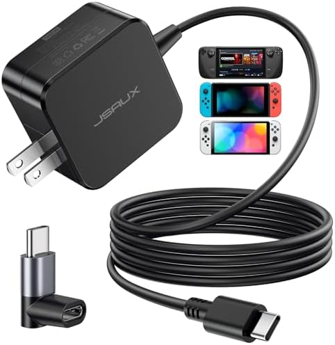 JSAUX 45W USB C Charger for Steam Deck/OLED with 5FT Cable
