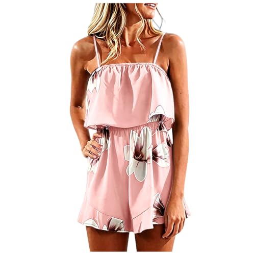 Romper mujer bandeau holgado mono corto estampado floral de vacaciones y playa