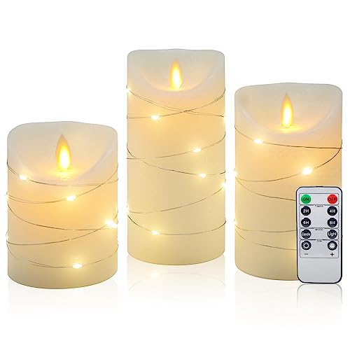 Set Di 3 Candele LED Con Telecomando E Timer – Relaxdays, In Vera Cera E Vetro, Grigio, Fiamma Tremolante, Luminosità Regolabile, Sicure E Decorativ