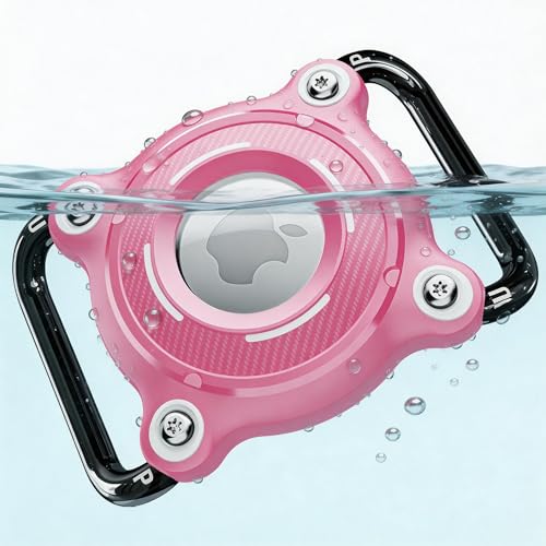 [1 Pack] Waterproof Dog Airtag Holder(Pink – White Accent)