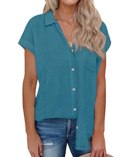 siliteelon Linen Shirts for Women Button Down...