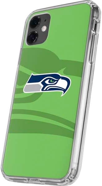 Skinit Clear Phone Case Compatible with iPhone 11 - Officially Licensed NFL Seattle Seahawks Double Vision Design