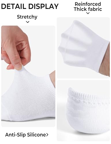 Image of BOOPH 10 Pairs Girls Boys Socks Kids No Show Socks Toddlers Girl Anti-slip Ankle Low Cut Sock 3-12 Years