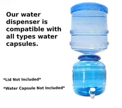 Image of Blue Plastic Water Jar and Dispenser with Tap. Heavy-Duty, Strong and Durable Jar for Home, Office and School. Suitable for use with 20LTR Water Bottle Placed Over its top. Easy to use and Clean. (2)