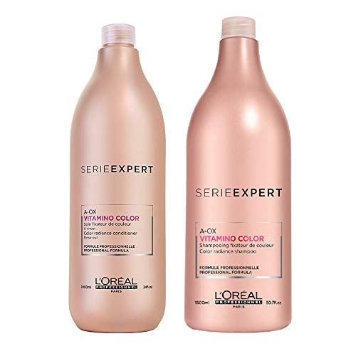 Serie Expert Vitamino Color A-OX Shampoo 1500 ml & Conditioner 1000ml DUO With Beautify Comb
