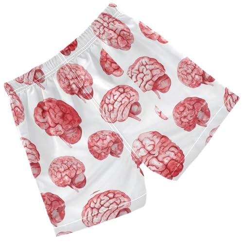 Pigsaly Boys' Swim Board Shorts Watercolor Big Human Brain Boy's Swim Trunks Kids Swimwear 5T Multicolor2