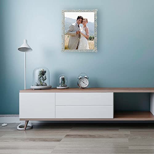 Licotom Wedding Picture Frame Silver Metal With Pearly White Flowers And Crystals 8 X10 Inch Photo Frame #TOP6