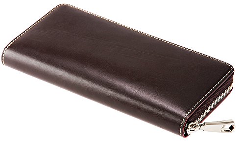 [キプリス] ブライドルレザー ＆ ルーガショルダー 長財布 ラウンドファスナー 束入 財布 革 レザー 父の日 ギフト プレゼント 誕生日 彼氏 チョコ×オレンジ 6270