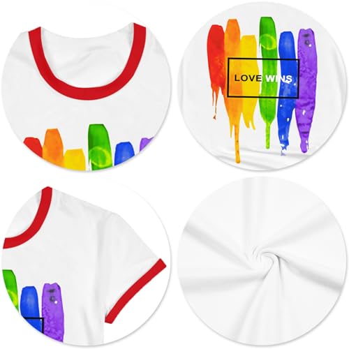 Image of Ithalt Kids Pride Shirts for Girls Boys LGBTQ Tshirt Rainbow Graphic Tee Shirt Litter Girls LGBT Gay Pride Tops 5-14y