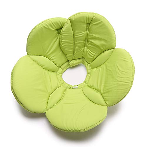 Image of Dog Cone E-Collar Flower Soft Elizabethan Waterproof Grooming Recovery Protective Adjustable Collar for Puppy Small Medium Dogs (L Neck: 13-15in, Green)