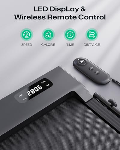 UREVO Walking Pad, 9% Incline Under Desk Treadmill with HIIT Program for Home and Office, 3 in 1 Foldable Treadmill with Remote Control, LED Display