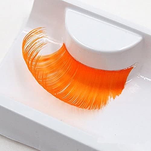 AnHua® New Sexy Fun Ladies Styles Handmade Reusable Long Thick Fancy Party Feather False Eyelashes Makeup Eye Lashes (Orange)