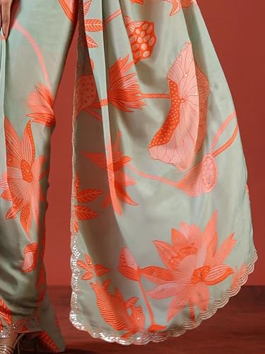 Sari Vichitra de seda tejida ropa tradicional india con blusa 5