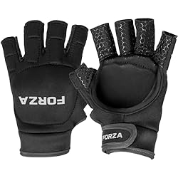 Guantes Hockey Patines Niño FORZA Guantes de Hockey PU - Mano Izquierda (Mediano, Gris - Medio Dedo)