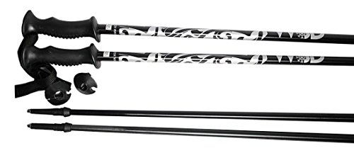 Ski Poles Downhill/Alpine Aluminum Black/Silver Ski Poles Pick Size Pair with Baskets 2023 Model (130cm/52)
