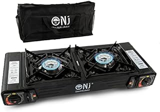 NJ DS-22 Double Camping Gas Stove 2 Burner Portable Cooker Carry Bag Butane BBQ Outdoor